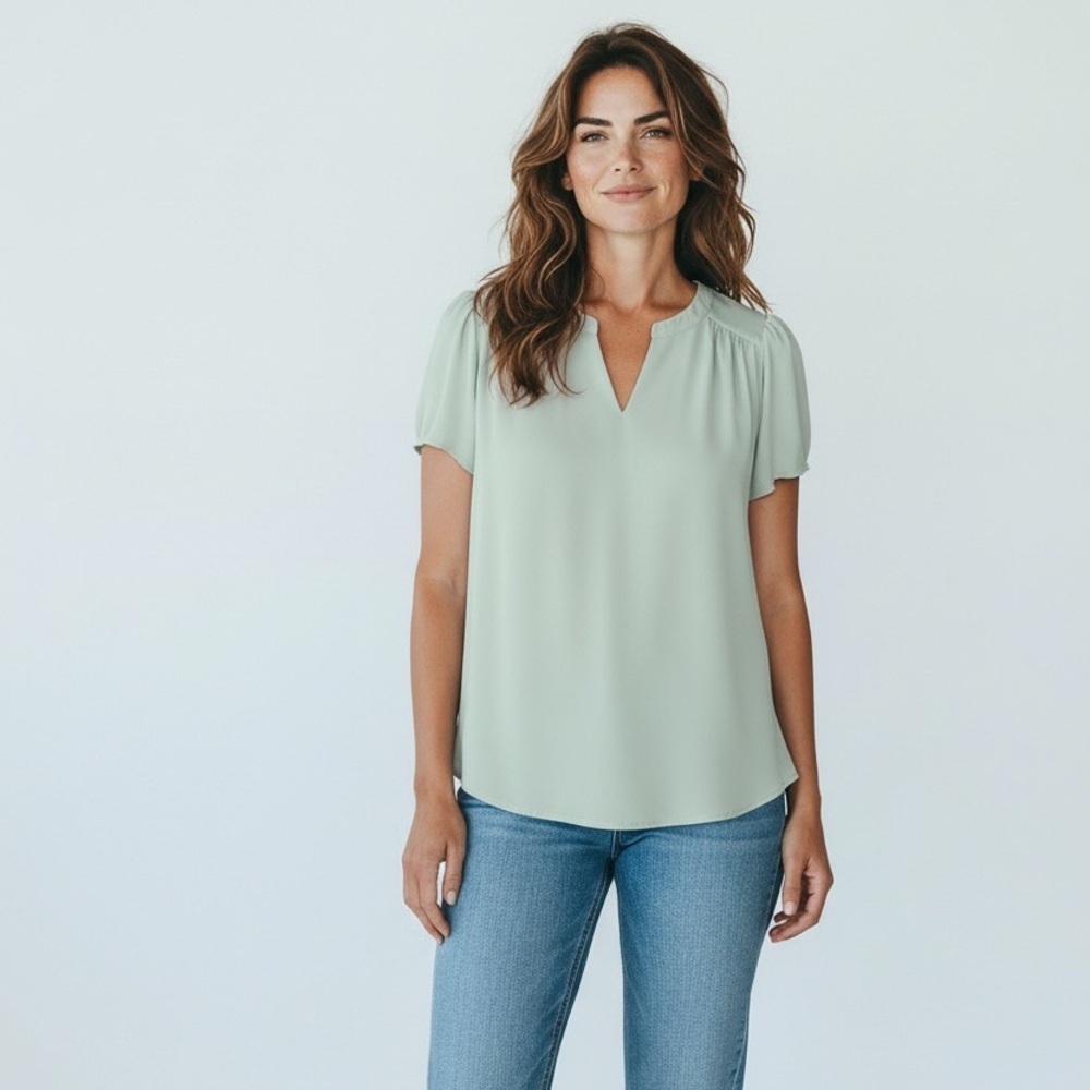 Elegant Mint Green Women's Top